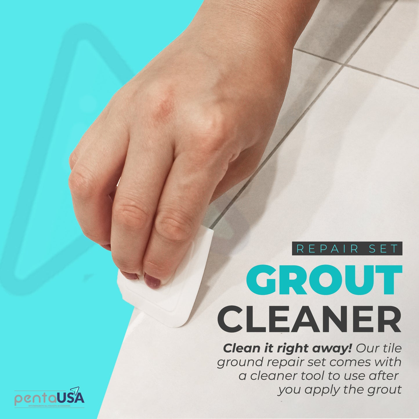 White 13.4 oz Tile Grout Repair Kit - 380 Gr,Fast Drying Restore and Renew Grout Line