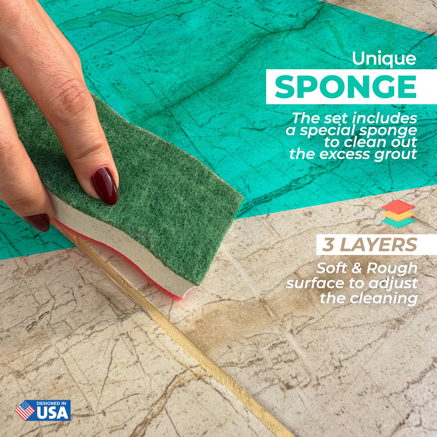 Beige Bundle Set Tile Grout Repair Kit- 8.8 oz Grout,with Grout Removal Tool and Remover Saw Sponge,Cleaner
