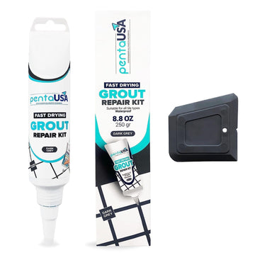 Dark Grey Tile Grout Repair Tube 8.8 oz,250 Gr,Fast Drying Restore and Renew Grouts