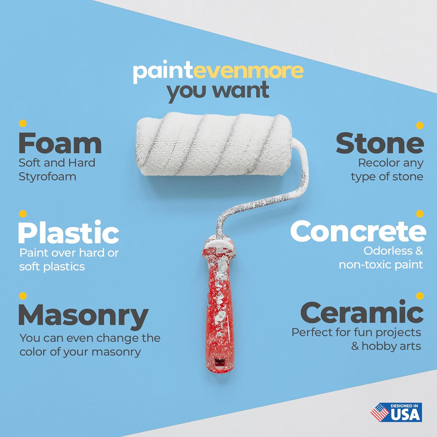 All in One Paint - 8.45oz | Waterproof Paint for Bathroom, Sink, Kitchen Cabinets, Countertops, Tub Paint, Tile Paint, Acrylic Paint for Wet Surfaces