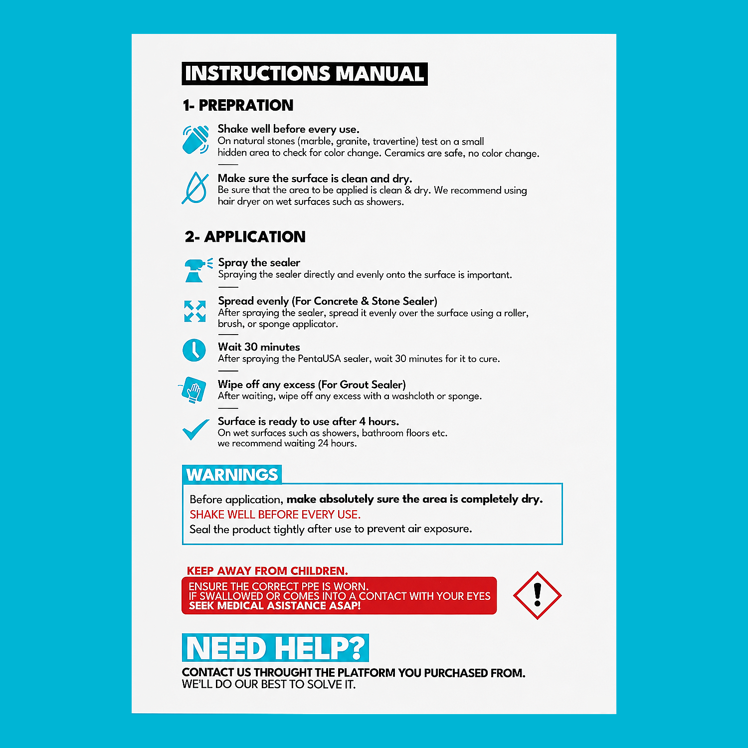 Grout Sealer 17 oz - 500 ML, Water-Based Tile Joint Protector with Microfiber Cloth - Interior & Exterior