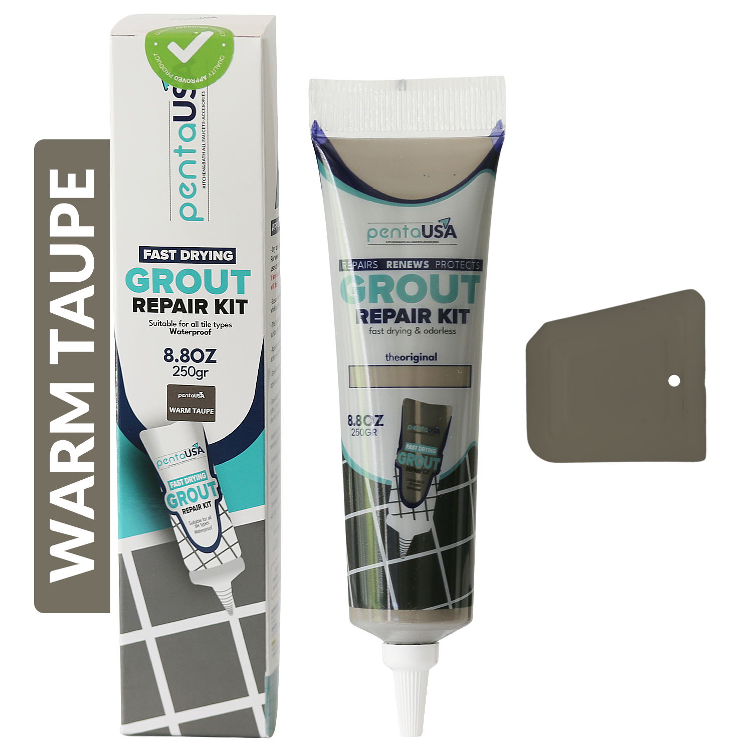 Tile Grout Repair Set -  8.8 oz Grout Renewal Kit - Fast Drying & Odorless, 250g (With Patented Grout Floater)