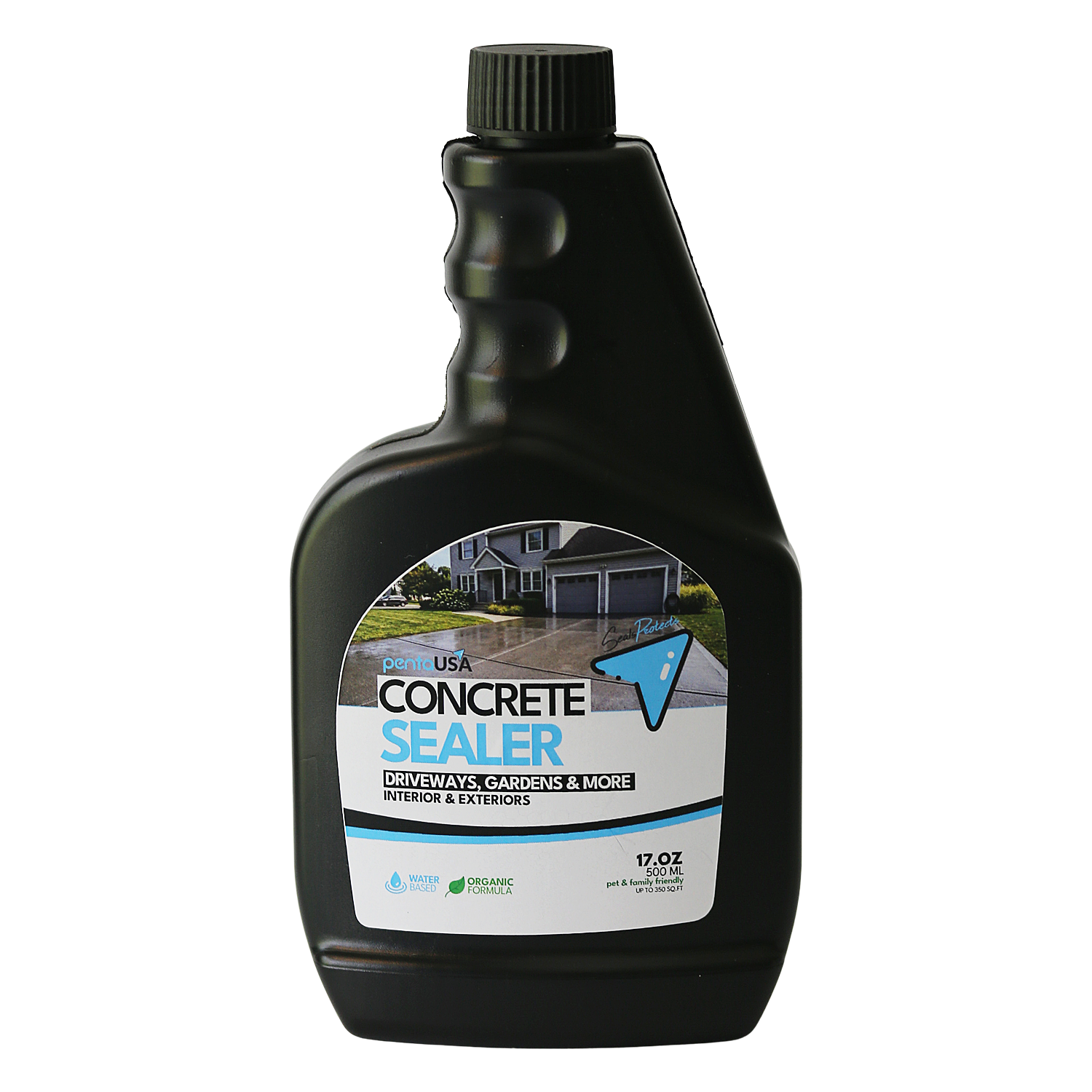 Concrete Sealer 17 oz - 500 ML, Water-Based Water Repellent for Driveways, Patios & Walkways - Indoor & Outdoor
