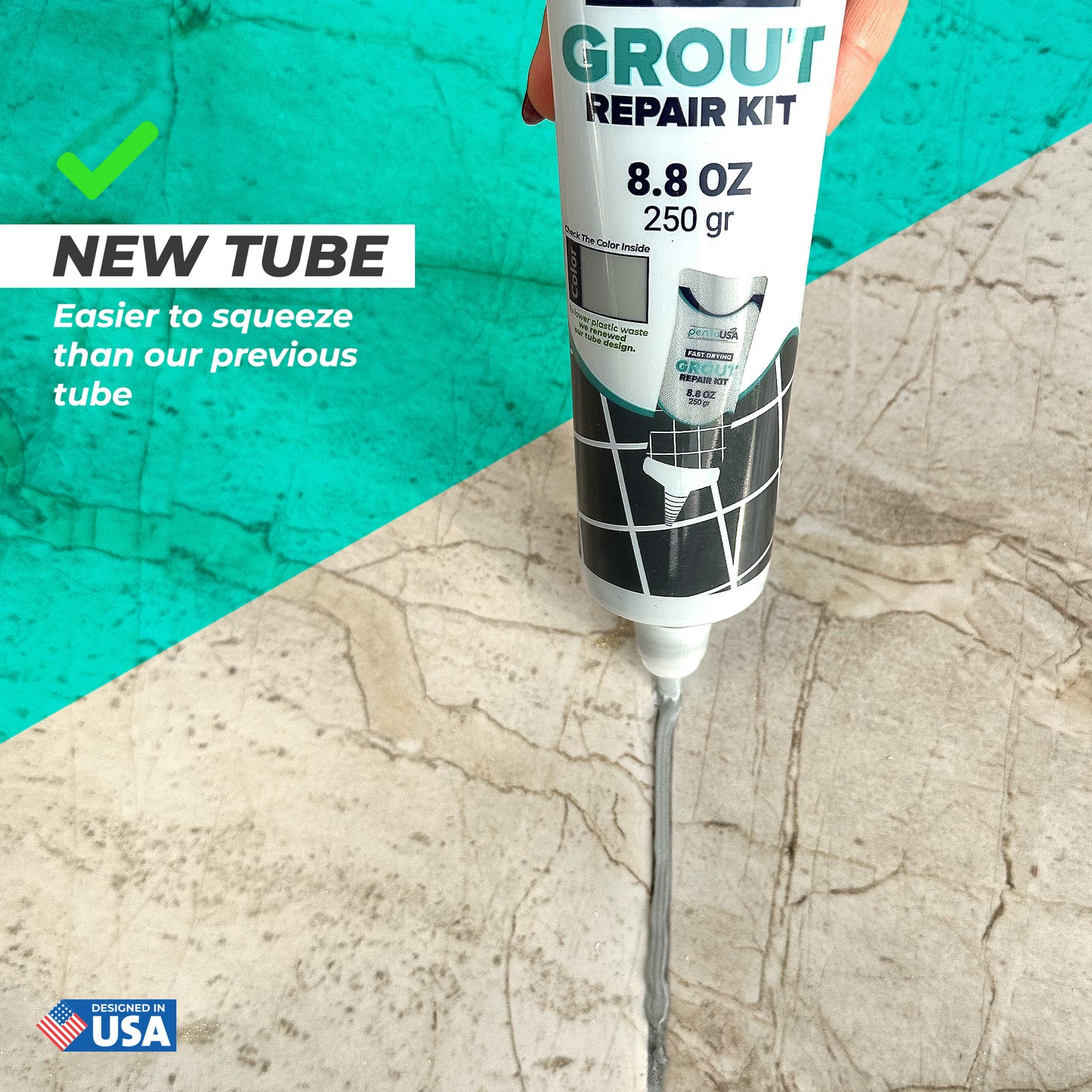 Grout Repair -  Bundle Set Tile Grout Repair Kit- 8.8 oz Grout,with Grout Removal Tool and Remover Saw Sponge,Cleaner