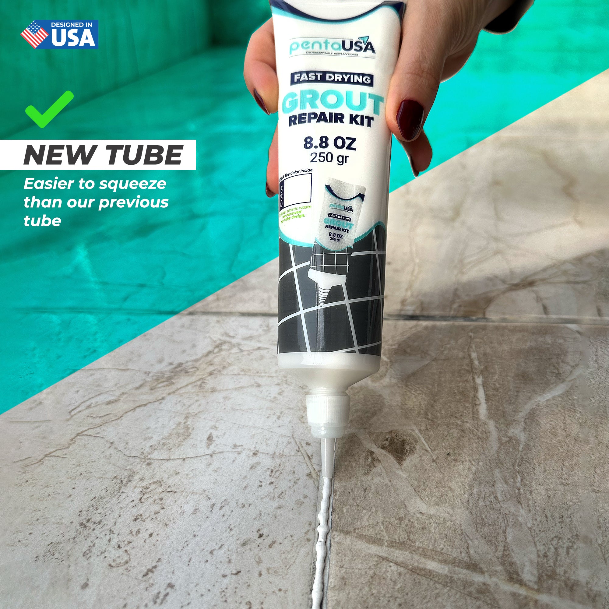 White Bundle Set Tile Grout Repair Kit- 8.8 oz Grout,with Grout Removal Tool and Remover Saw Sponge,Cleaner