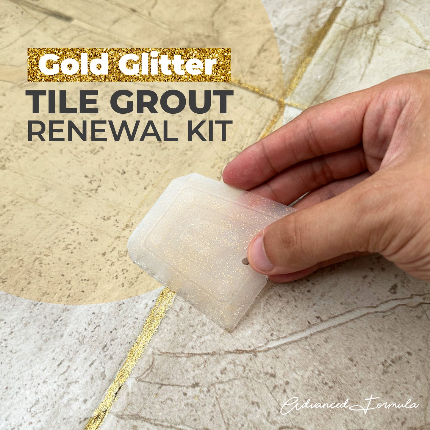 Gold Glitter Tile Grout - 6 Fl Oz Fast Drying Grout Paint, Shiny Grout Repair Kit,Water-Based