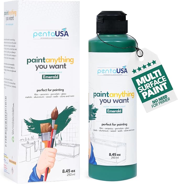All in One Paint - 8.45oz | Waterproof Paint for Bathroom, Sink, Kitchen Cabinets, Countertops, Tub Paint, Tile Paint, Acrylic Paint for Wet Surfaces