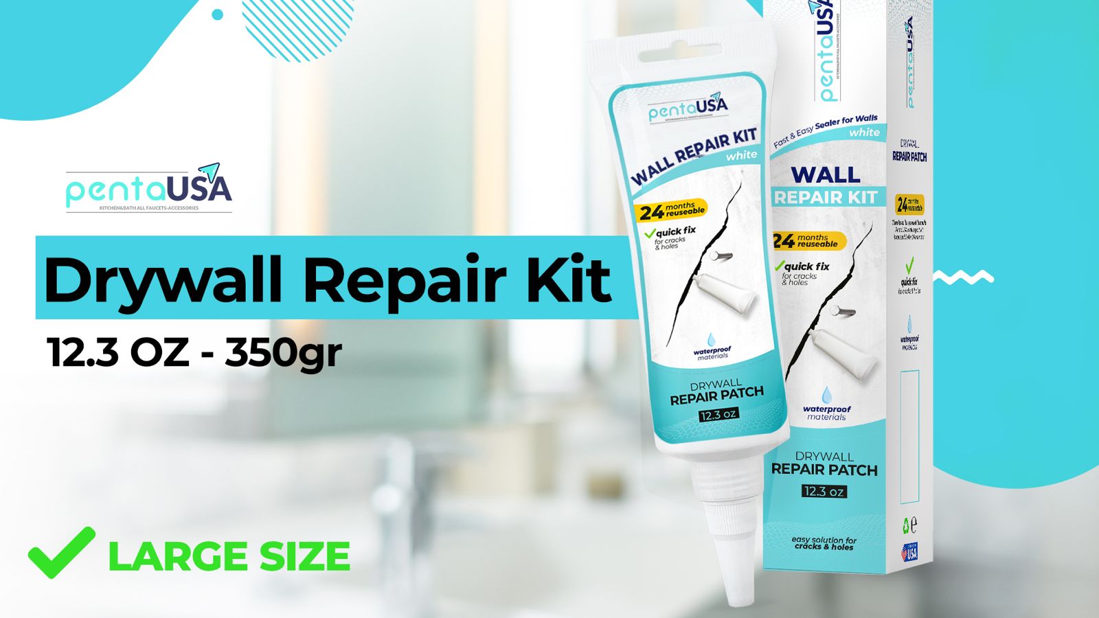 Load video: Learn how to easily repair holes and cracks in your walls using our comprehensive Wall Repair Kit. Our step-by-step video tutorial will guide you through the process, ensuring a smooth and professional finish