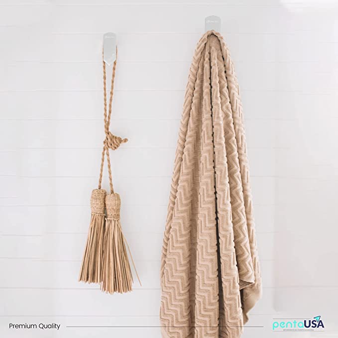 PentaUSA Modern Chrome Robe Hook – Wall Mounted Bathroom Towel & Coat Hook, Heavy Duty Single Hook